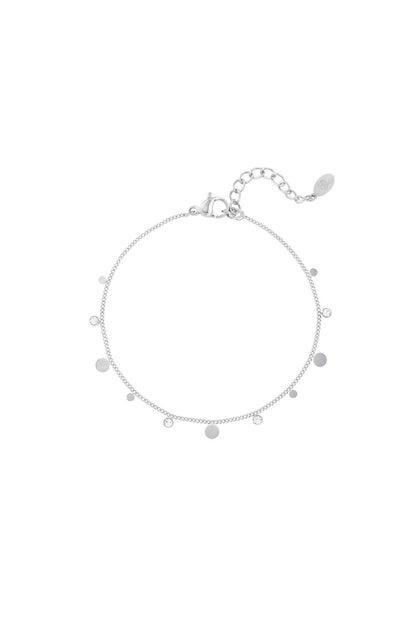 Bracelet simple with rhinestone details Gold Color Stainless Steel
