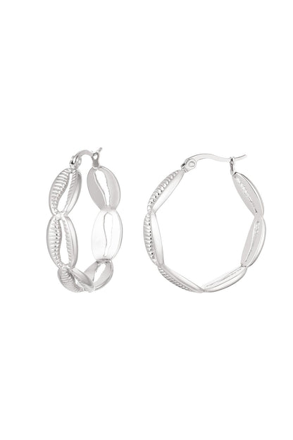 Earrings shell look Gold Color Stainless Steel