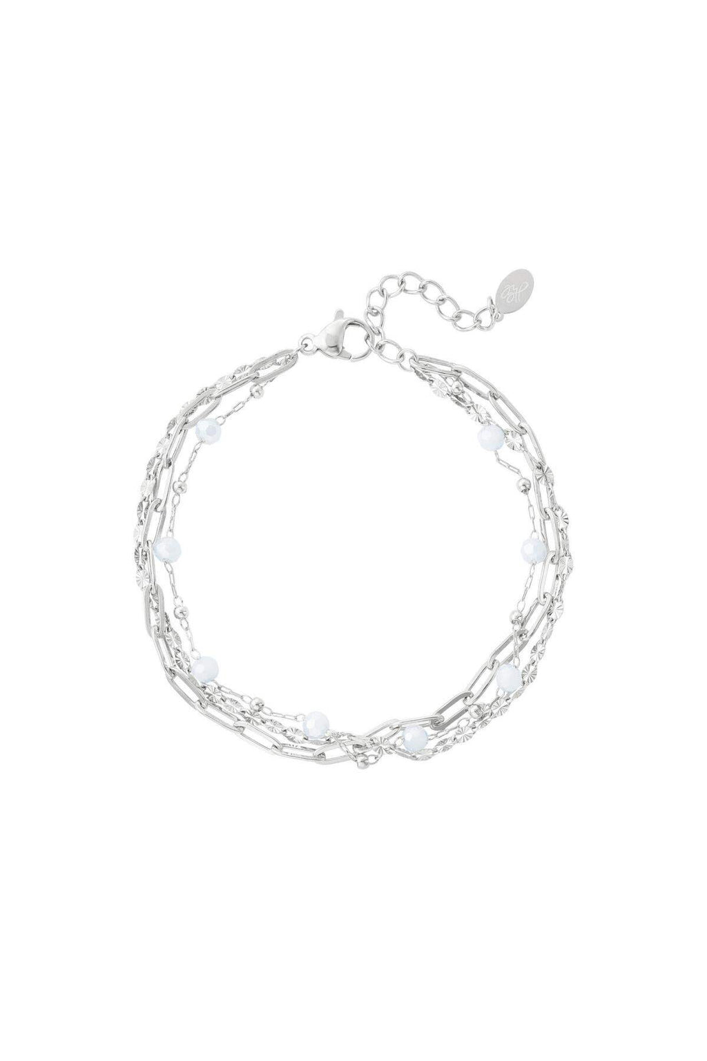 Bracelet three layers of colored details Gold color Stainless Steel
