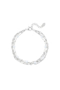 Bracelet three layers of colored details Gold color Stainless Steel
