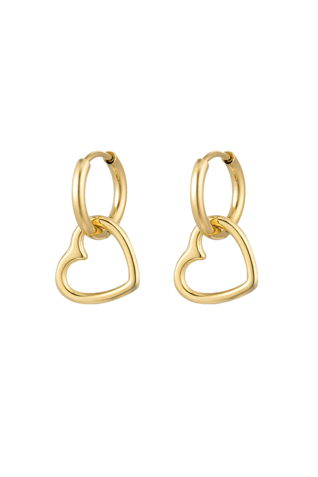 Earrings basic heart - Silver Color color