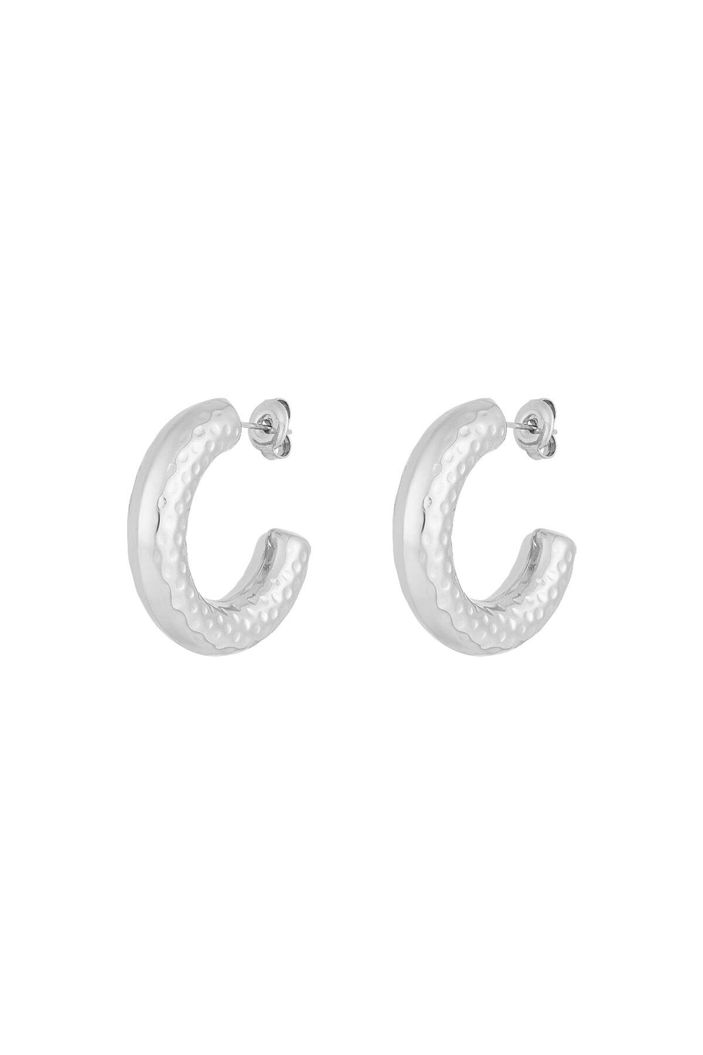 structured hoop earrings