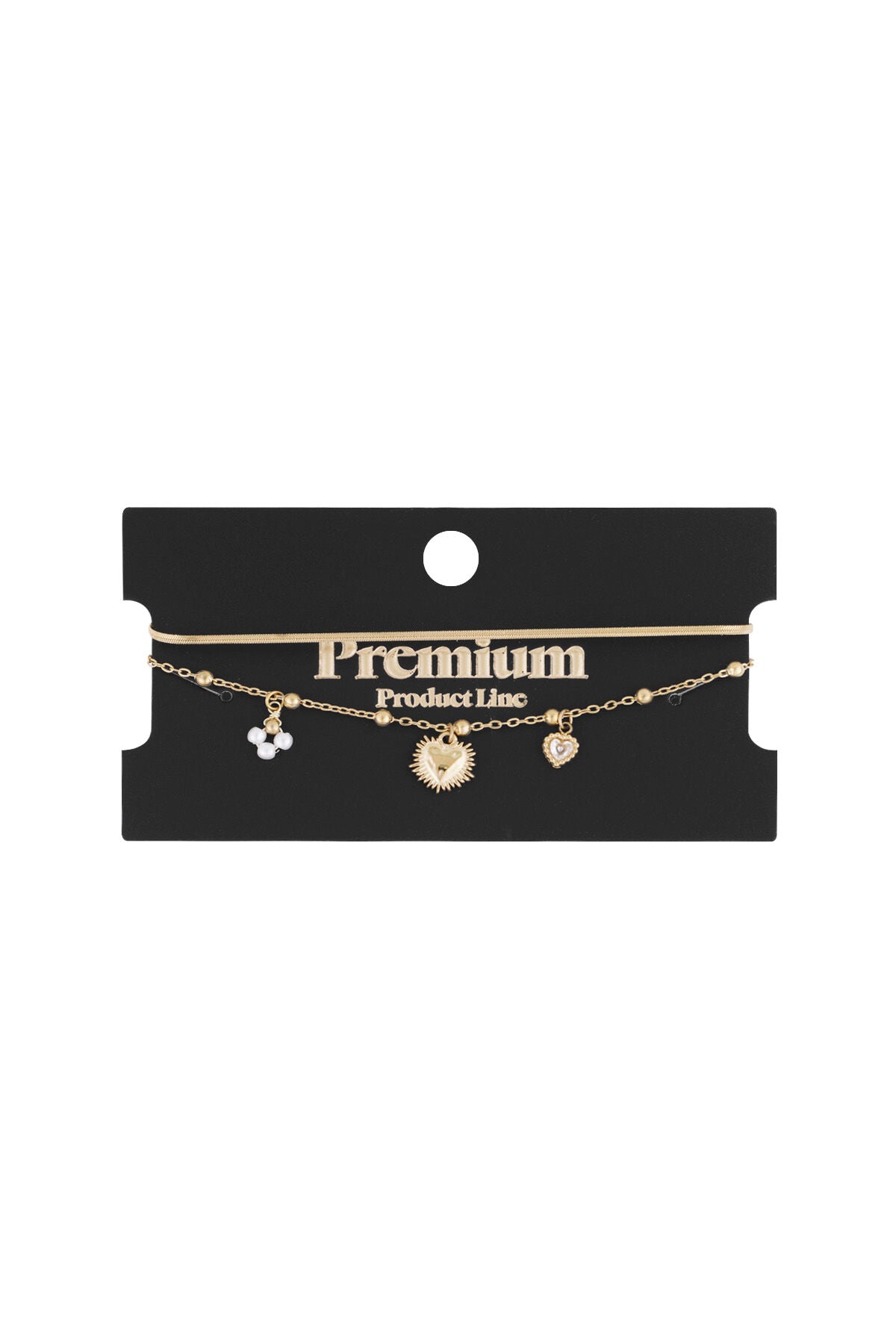 double bracelet with heart charm
