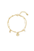 double bracelet with heart charm