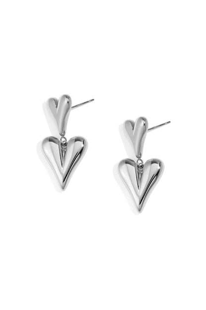 Stainless Steel Drop Earrings Heart Casual Daily Simple Series Women's jewelry