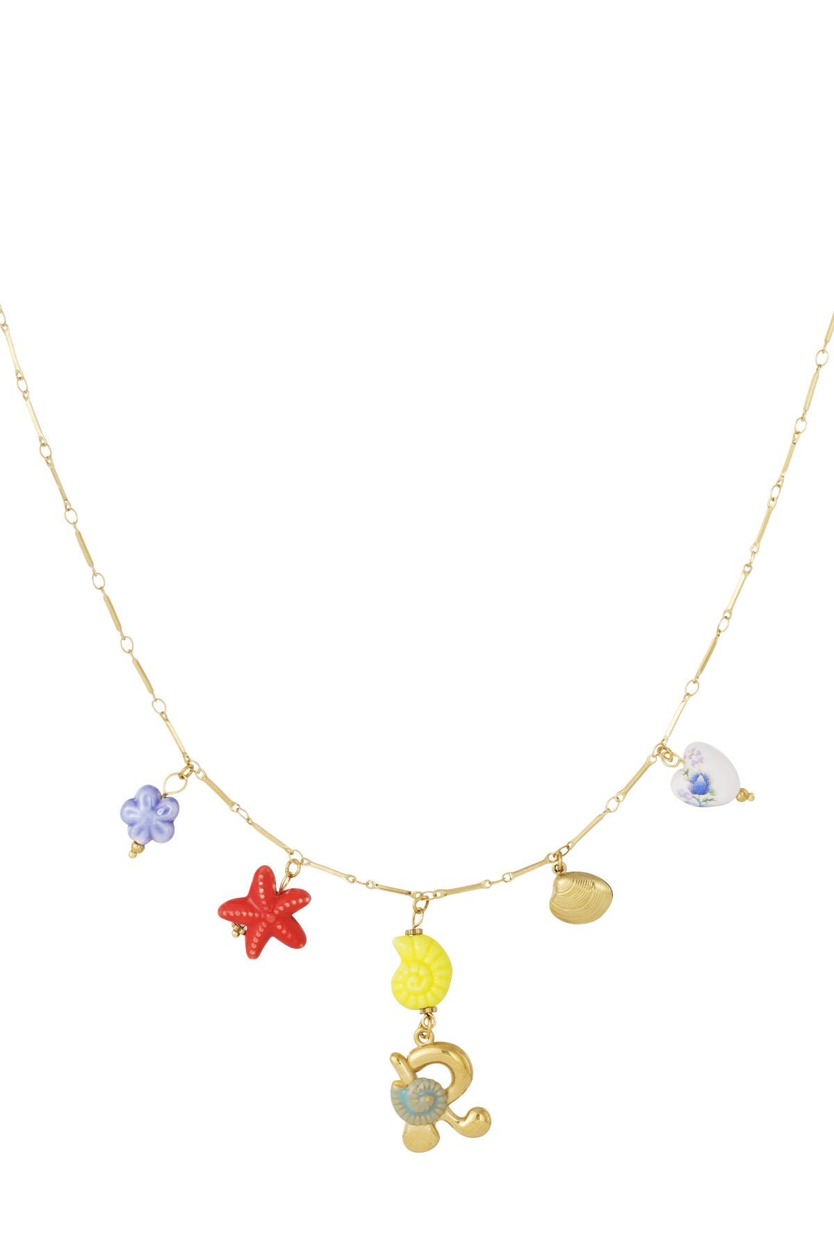Happy Initials necklace with charms