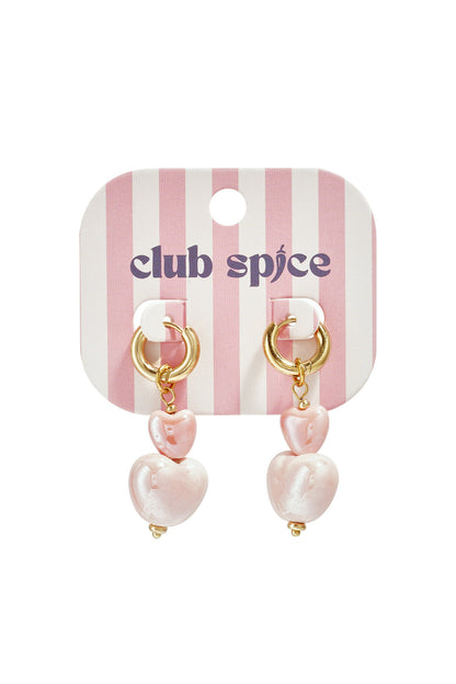 Stacked heart bead earrings