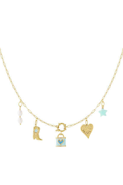 Blue heart DIY necklace