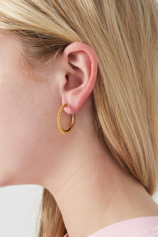 Sunburst Hoop Clip Earrings