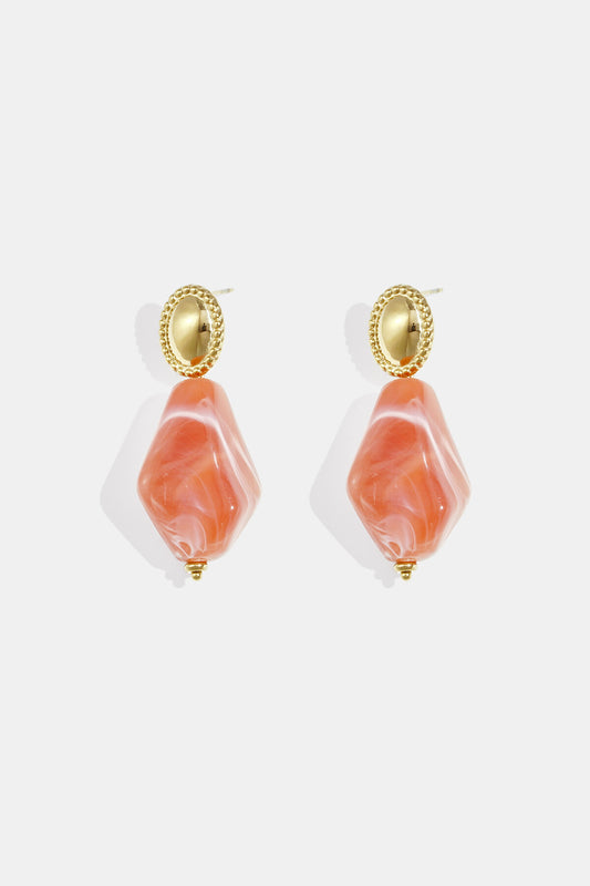 Earrings with natural stone look