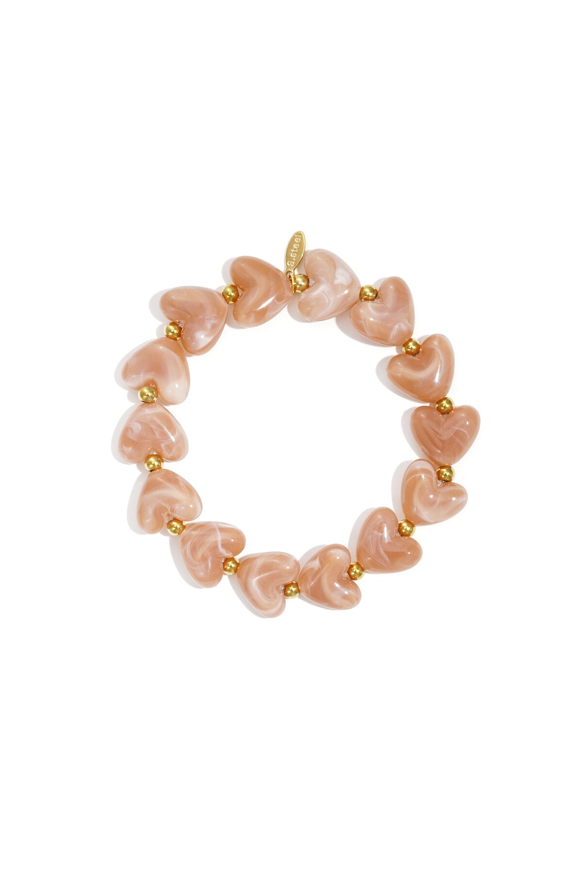 Elastic heart beaded bracelet