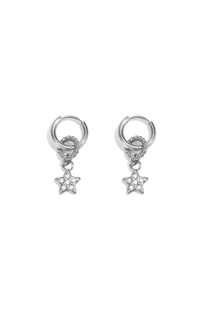 Small earring with dangling embellished star