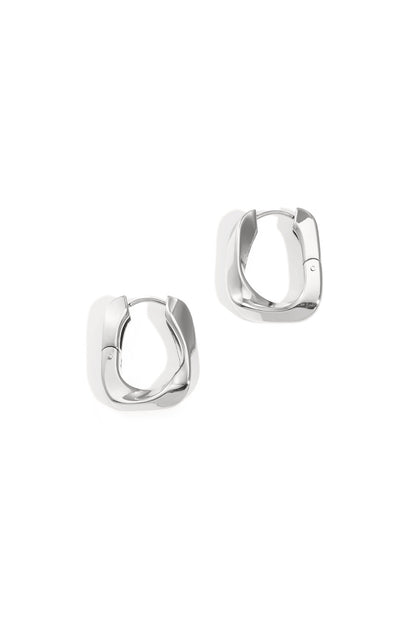 Rectangular twisted hoop earrings
