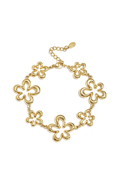 Bracelet with coral-shaped playful flowers in varying sizes