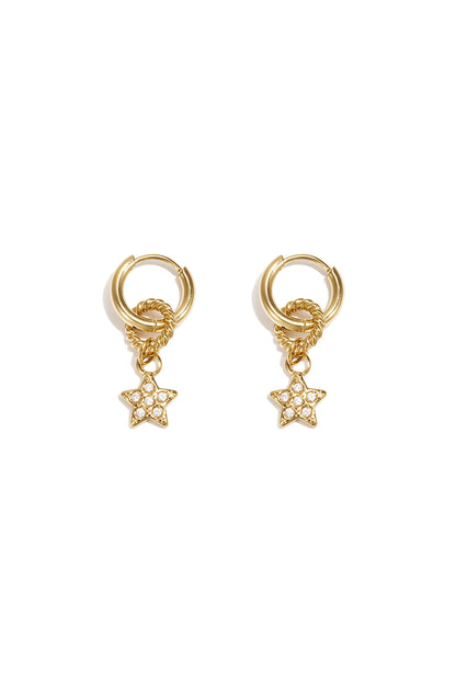 Small earring with dangling embellished star