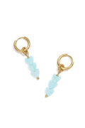 Small hoop earrings with 3 heart-shaped beads