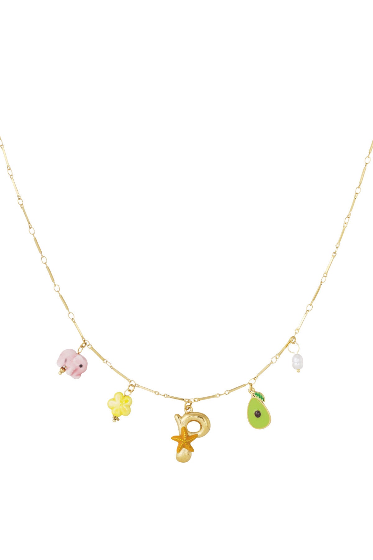 Happy Initials necklace with charms