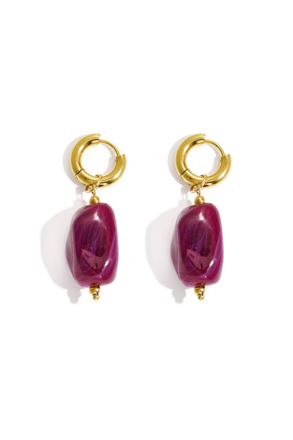 Earrings with organic beads