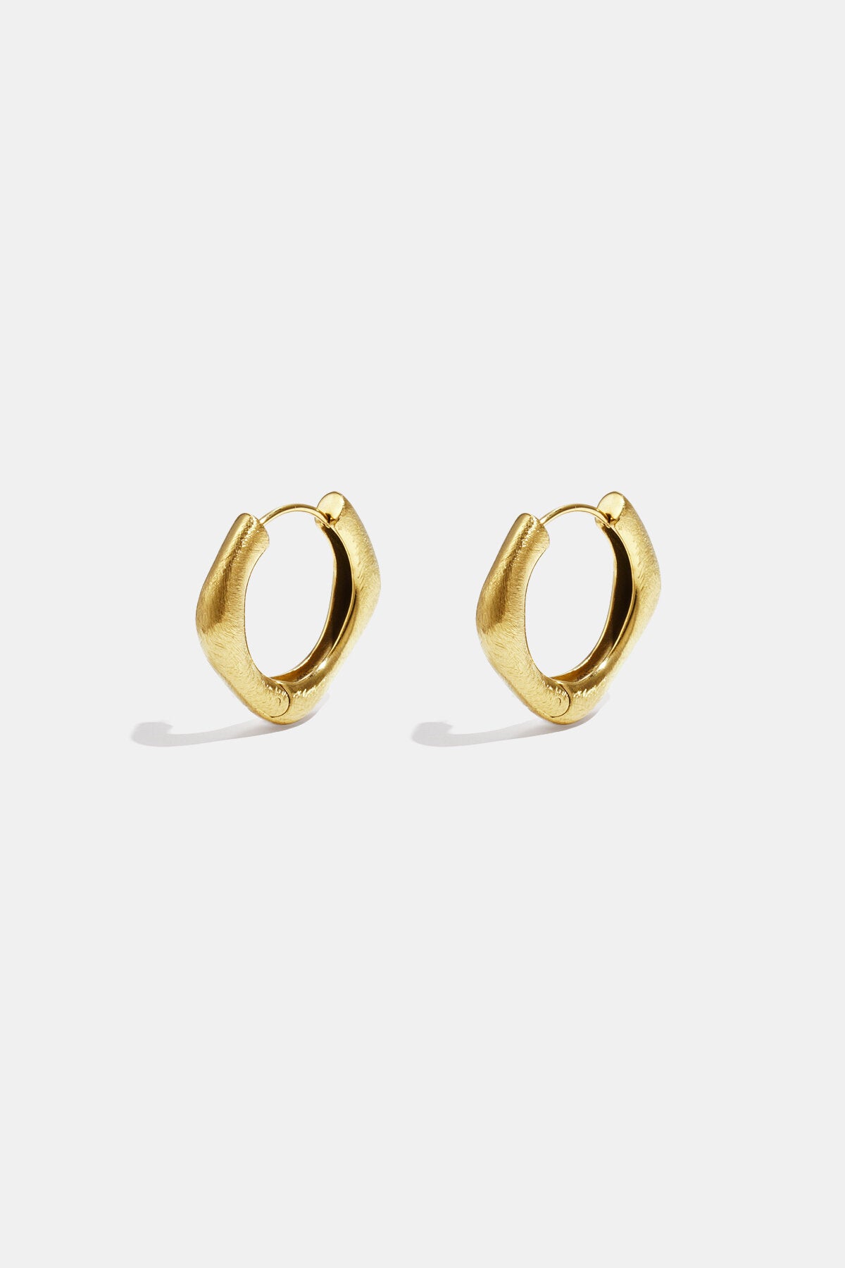 Hoop earrings with rounded edges and a square shape