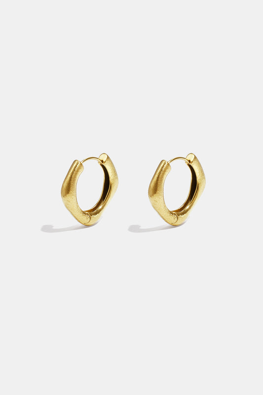 Hoop earrings with rounded edges and a square shape