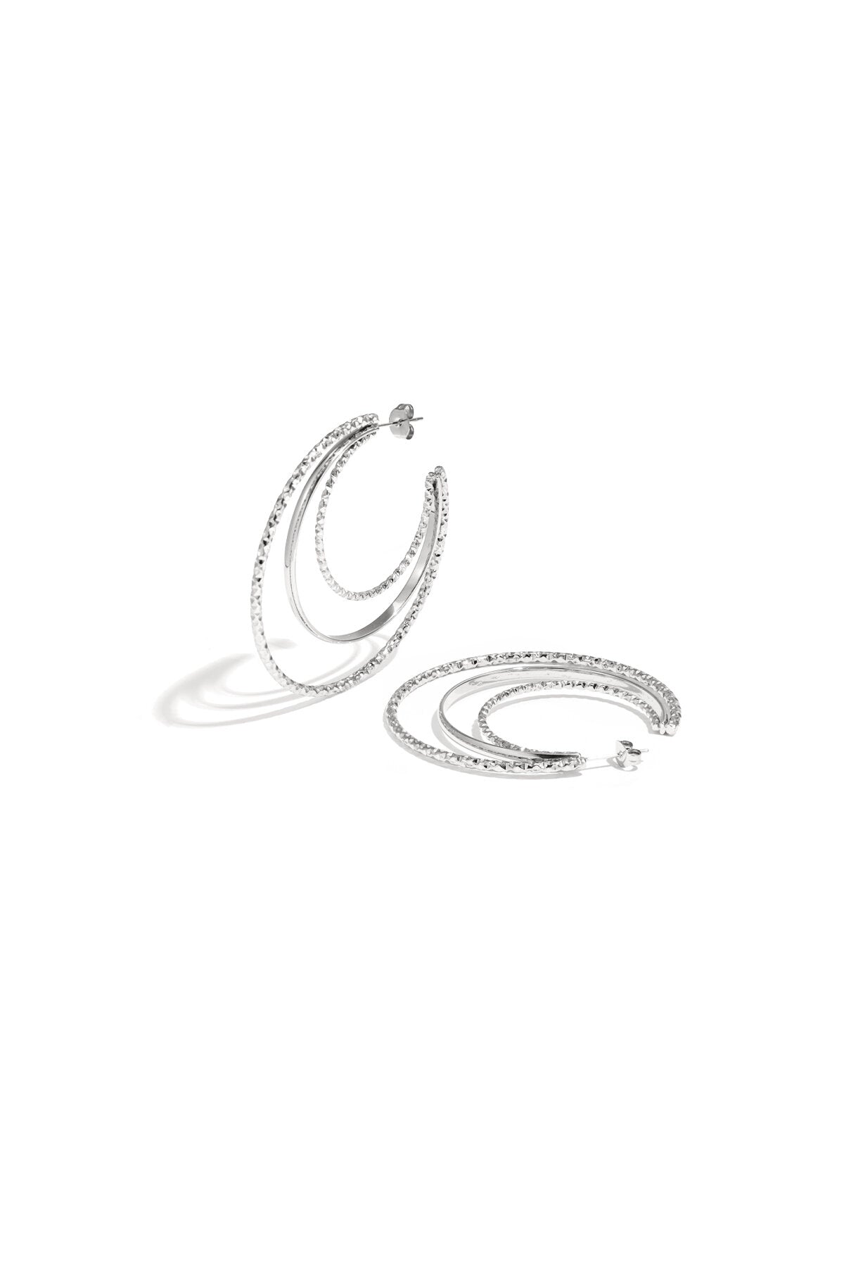 Layered triple hoop earrings