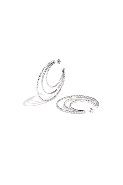 Layered triple hoop earrings