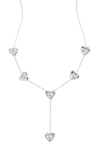 Y-shaped necklace with wavy hearts