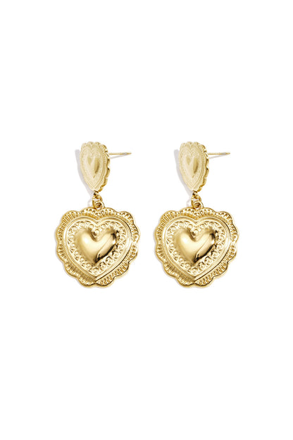 Earrings with heart-shaped pendants