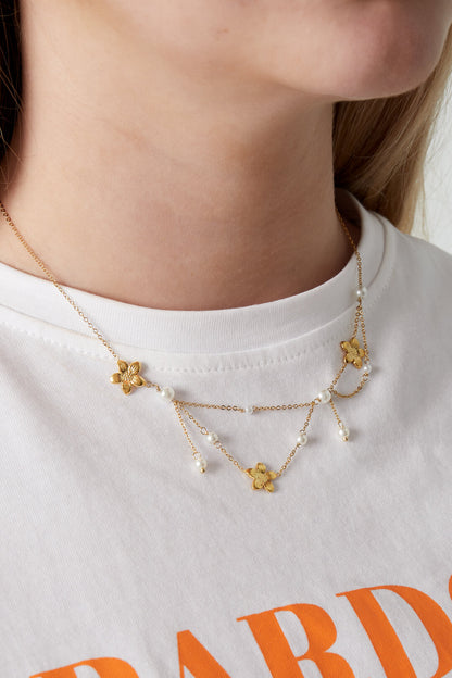 Double trouble flower Necklace