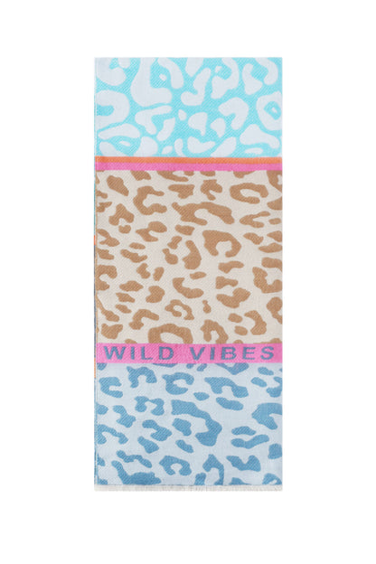 Striking scarf with prints and text