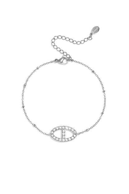 Bracelet with stones in oval charm