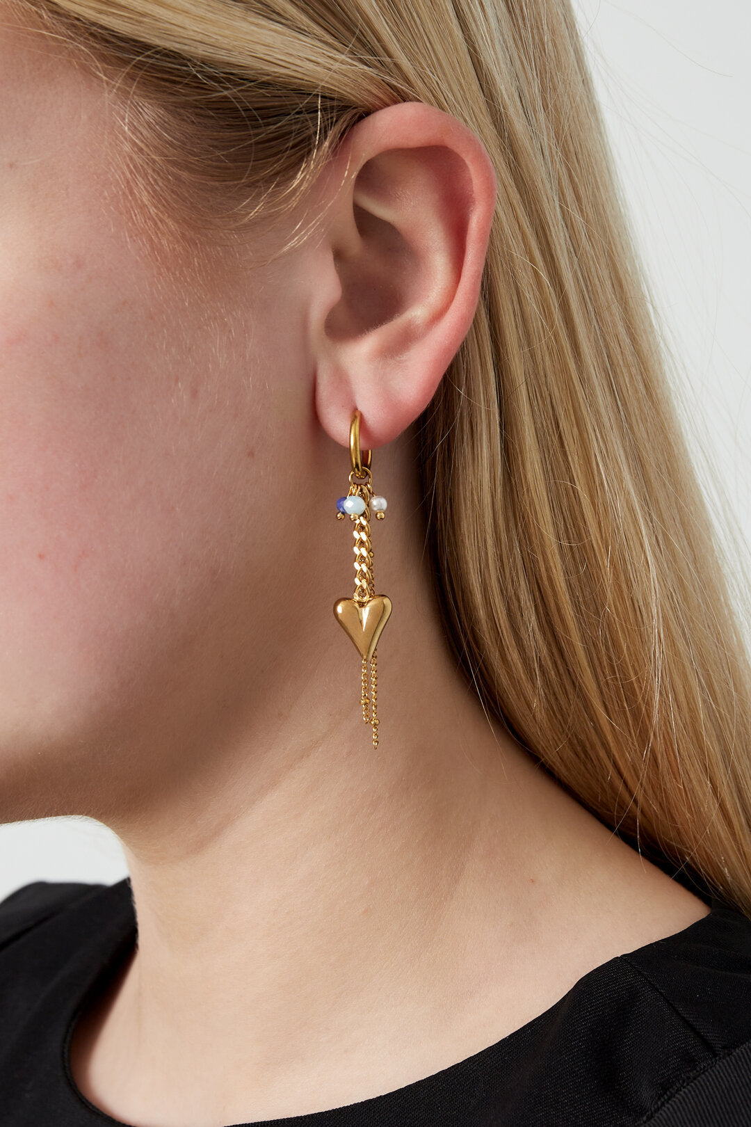 Heart drop earrings