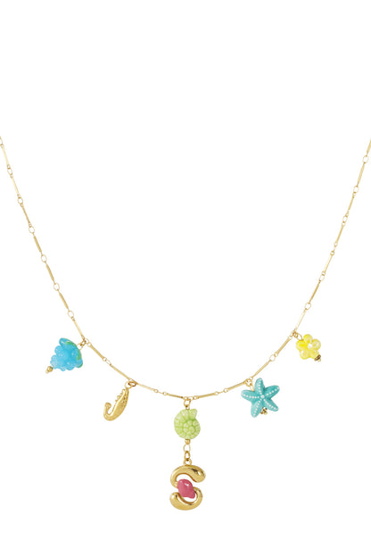 Happy Initials necklace with charms