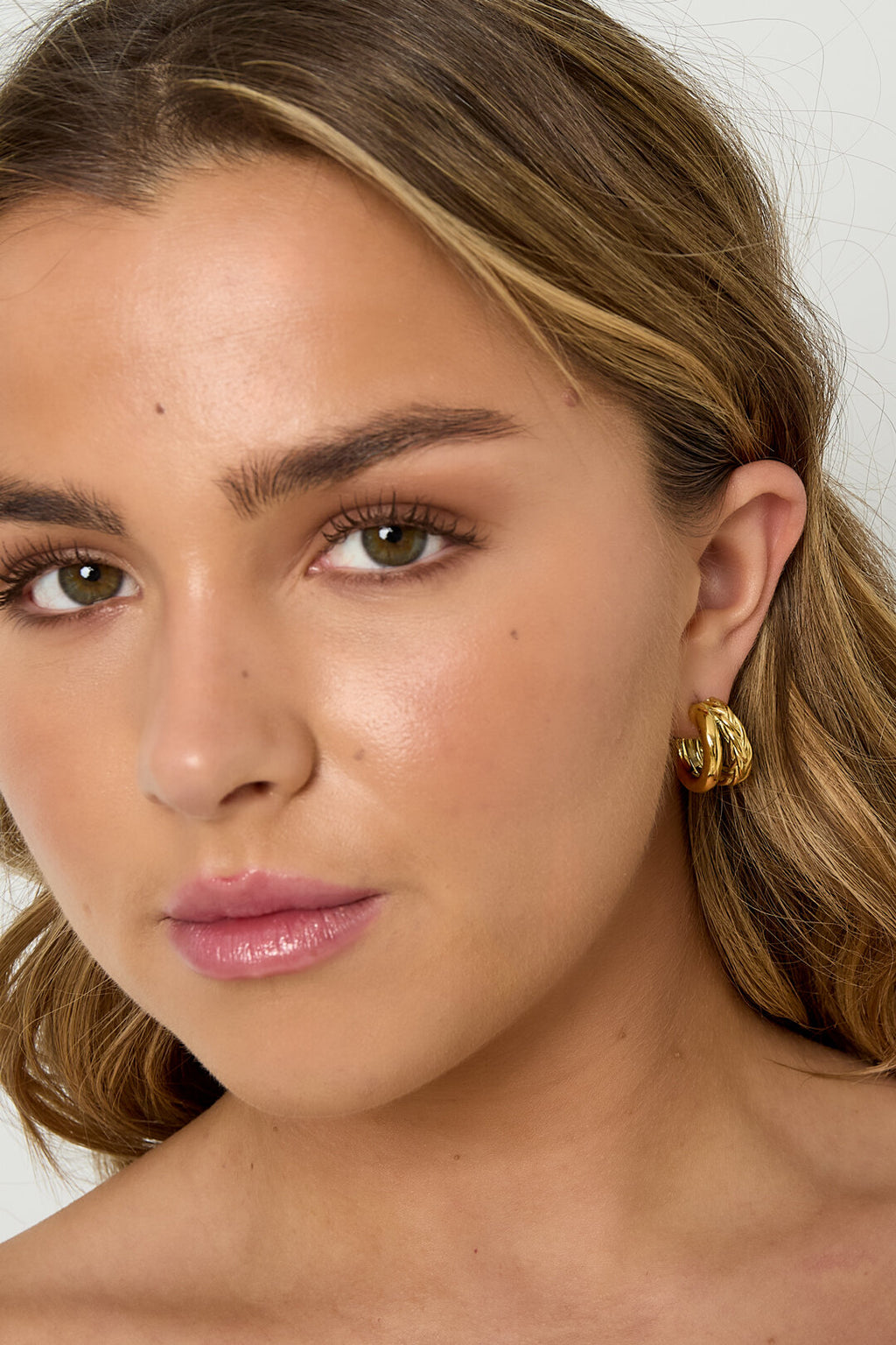Small double braided hoop earrings