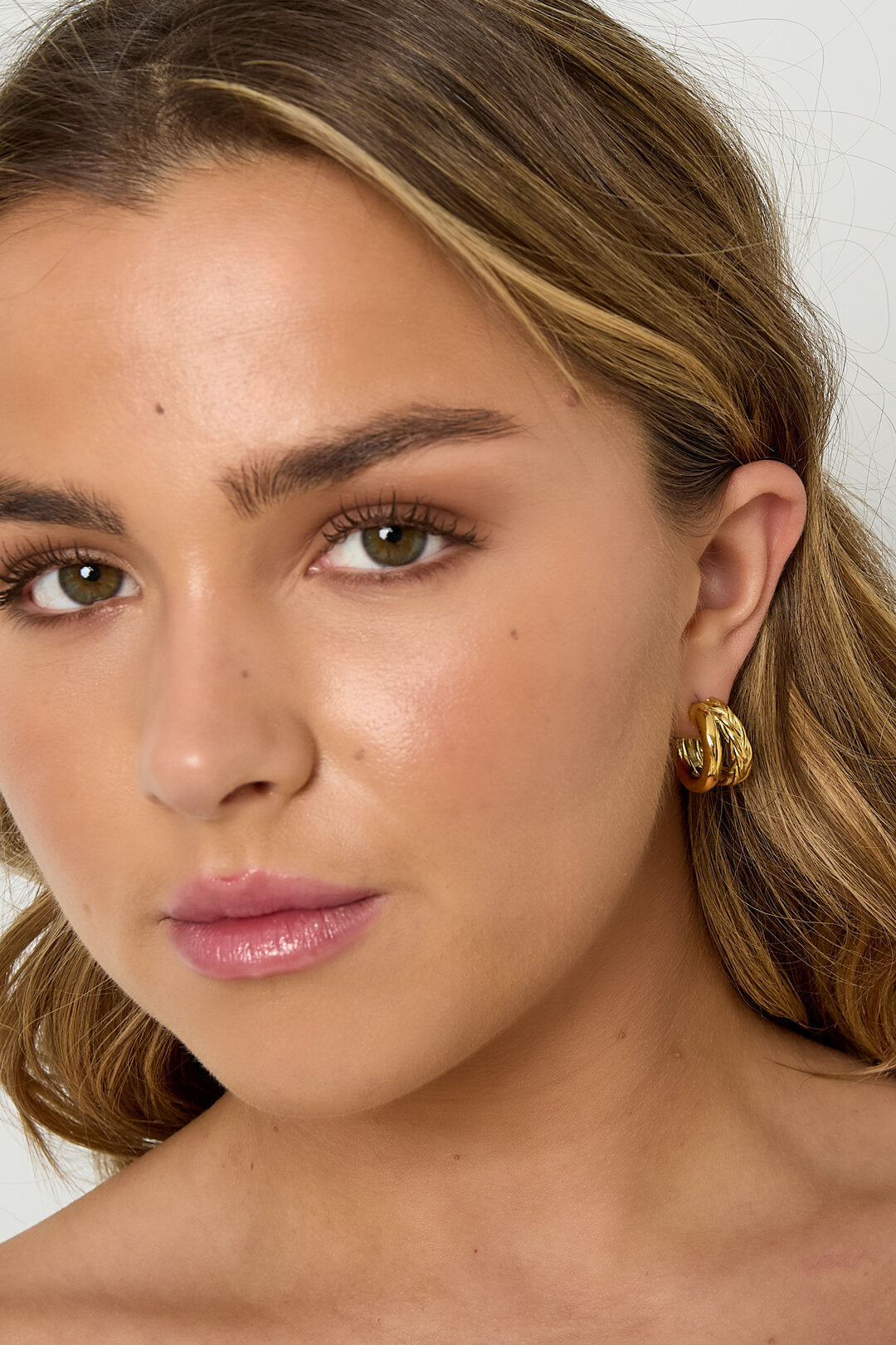 Small double braided hoop earrings