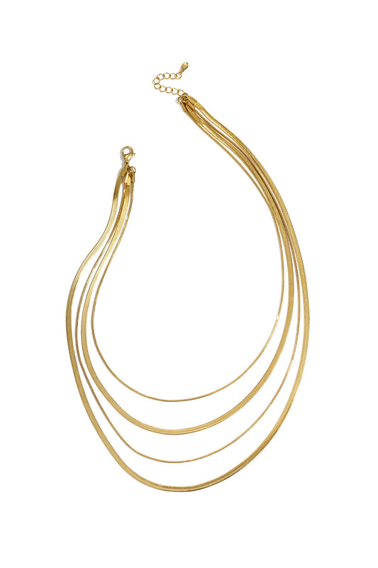 Layered herringbone necklaces
