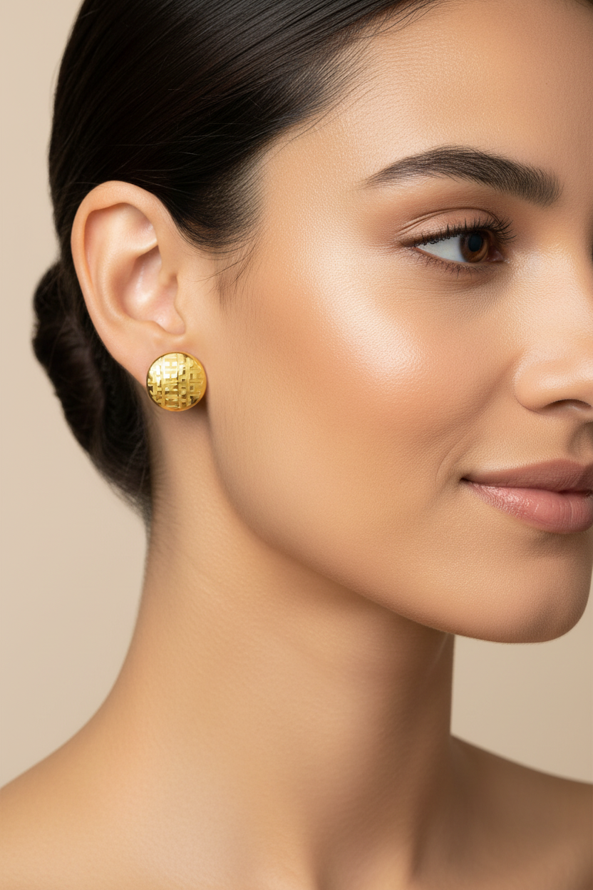 Tommy Hilfiger Ladies' Stainless Steel Earrings - Golden 1.5cm