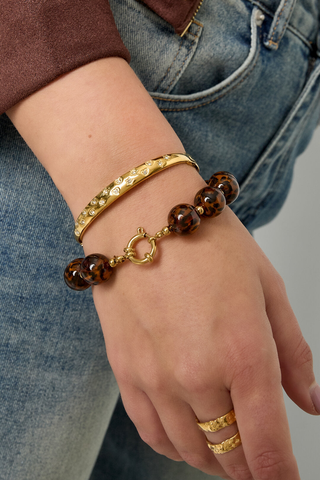 Stainless Steel Bangles Polka Dots Casual Daily Simple Series Women's jewelry