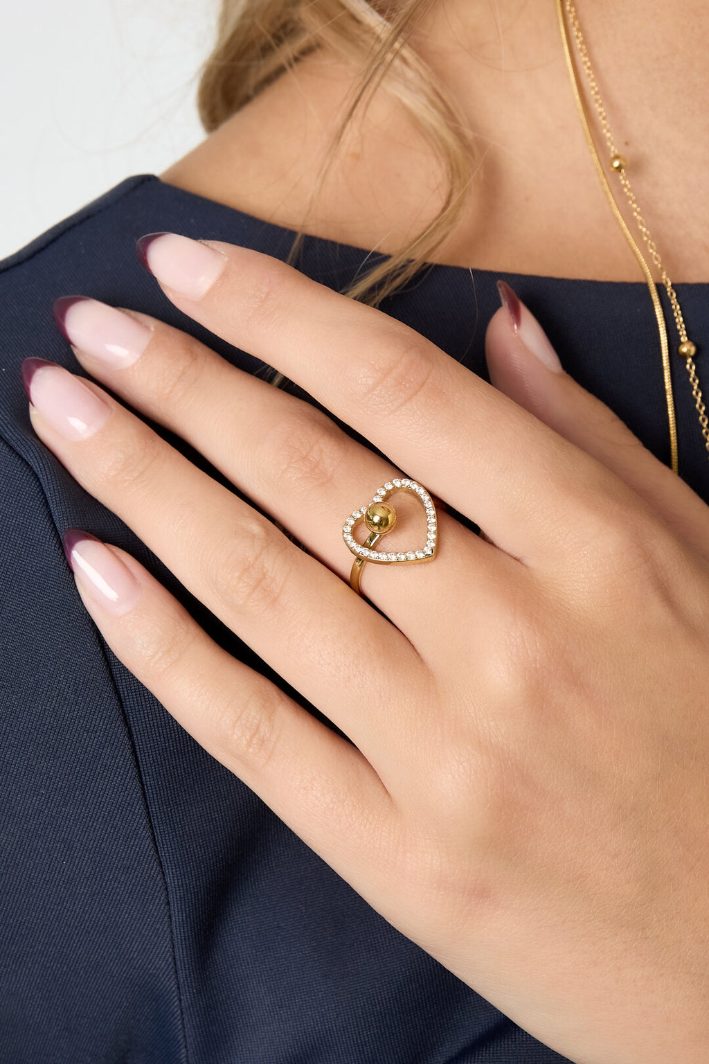 Stainless Steel Statement Rings Heart Casual Daily Simple Series Women's jewelry