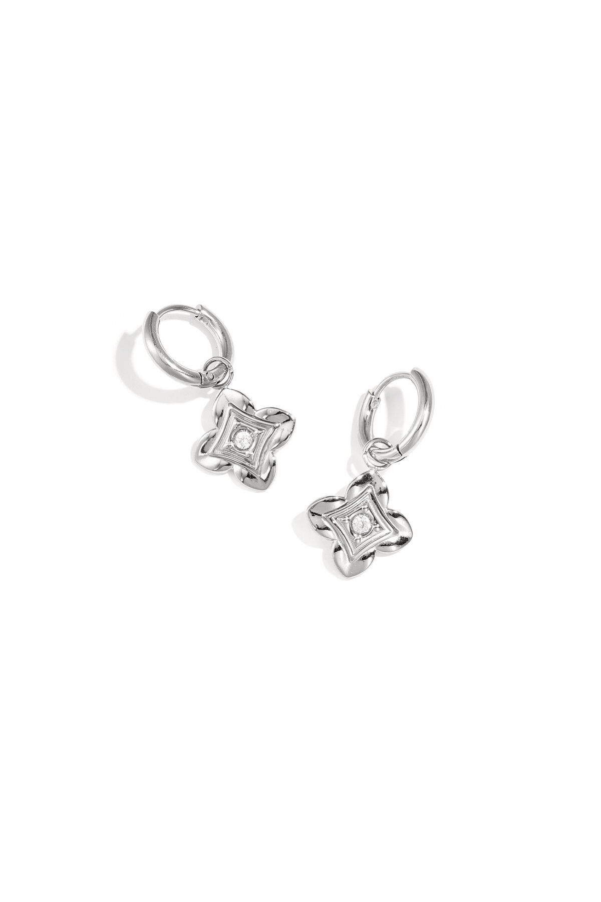 Stainless Steel Drop Earrings Flower Simple Daily Simple Series Women's jewelry