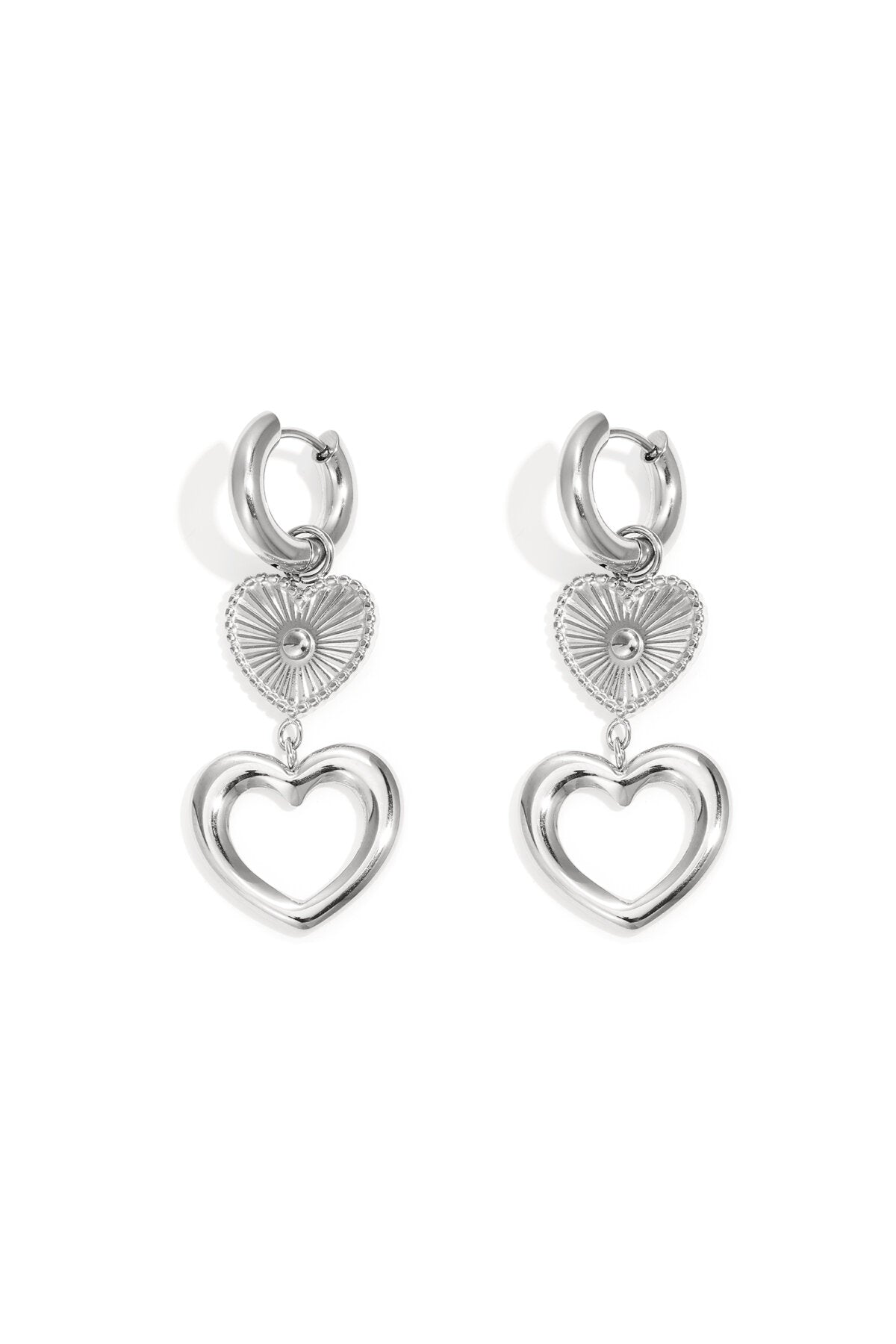 Stainless Steel Drop Earrings Heart Casual Daily Simple Series Women's jewelry