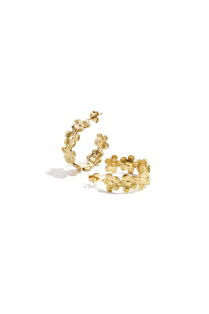 Daisy hoop earrings