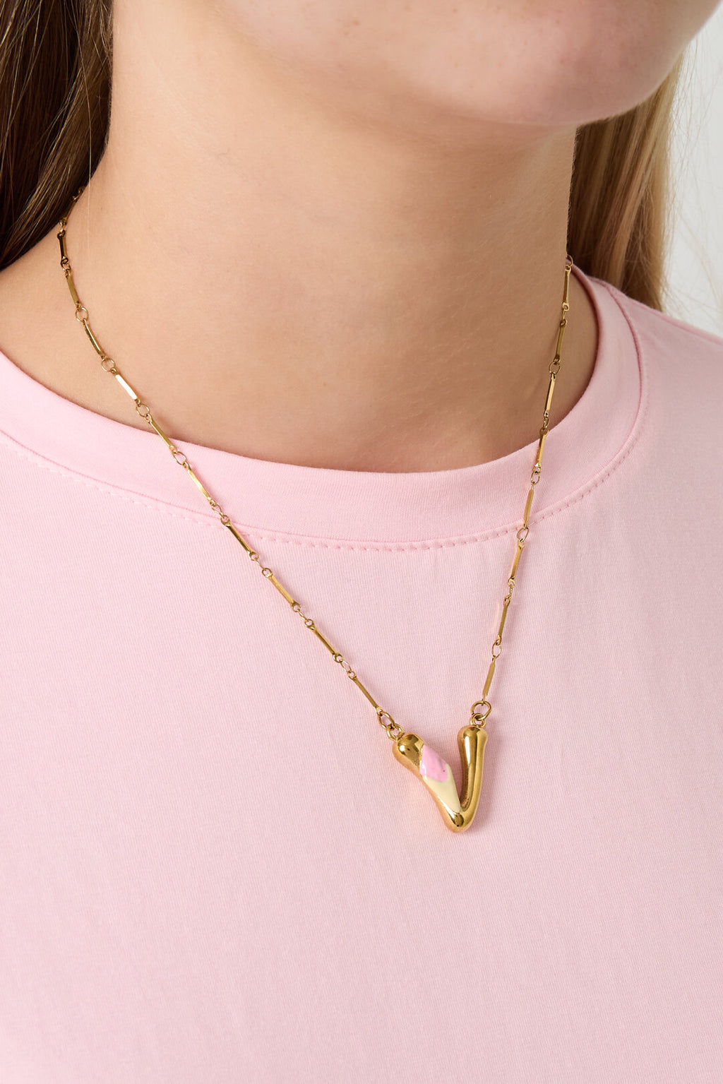 Happy Initials necklace with charms