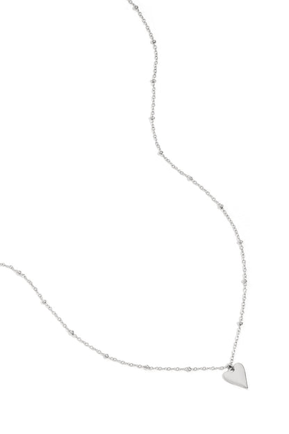 necklace with balls and heart charm