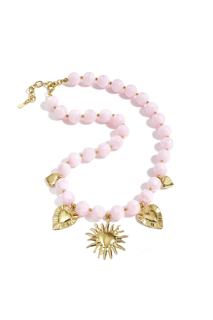 Bead necklace with summer charms