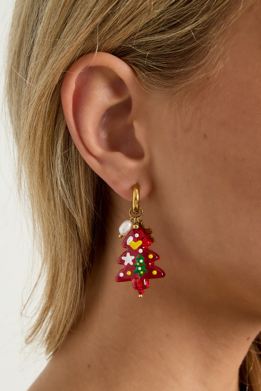 Stainless Steel Drop Earrings plant Casual Christmas Simple Series Women's jewelry