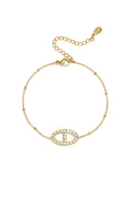 Bracelet with stones in oval charm