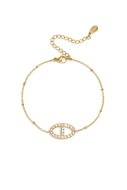 Bracelet with stones in oval charm