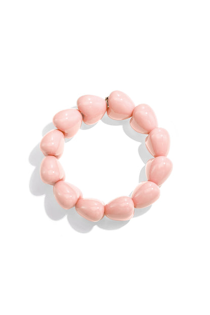 Bracelet with chunky heart beads