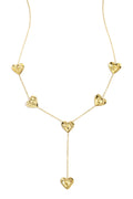 Y-shaped necklace with wavy hearts